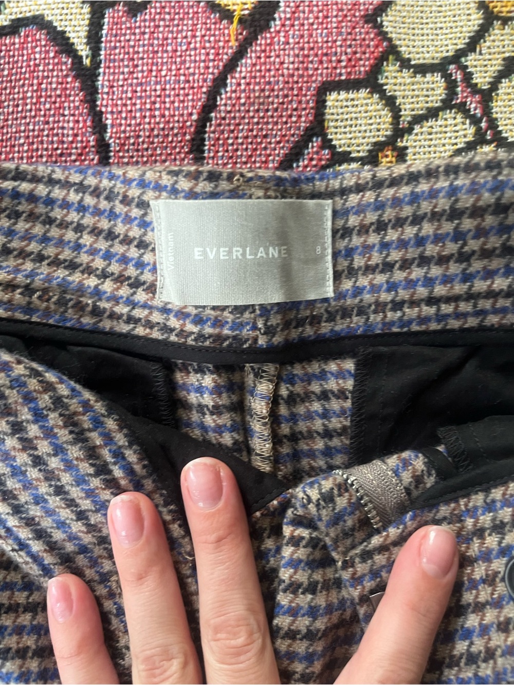 Everlane Houndstooth Wide-Leg Pants - Gray & Black - Picture 2 of 3